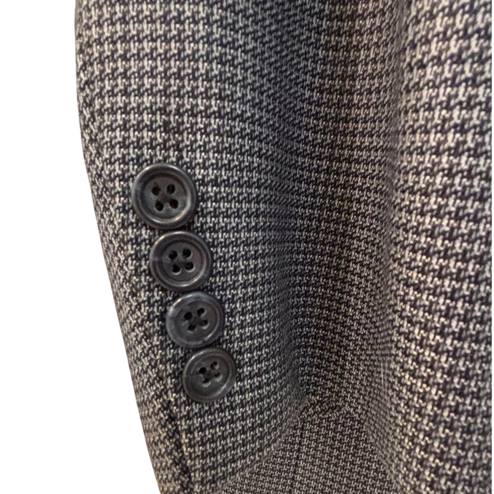 Hart Schaffner Marx Nordstrom Mens 44L‎ Grey Micro Houndstooth Sport Coat Blazer - Picture 2 of 7